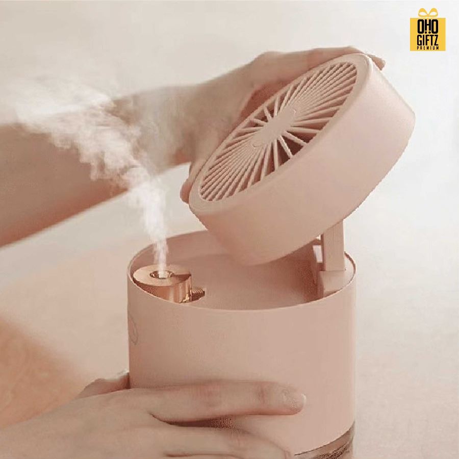 พัดลมพ่นสเปรย์ไอน้ำ สกรีนโลโก้ ทำเป็นของพรีเมี่ยม