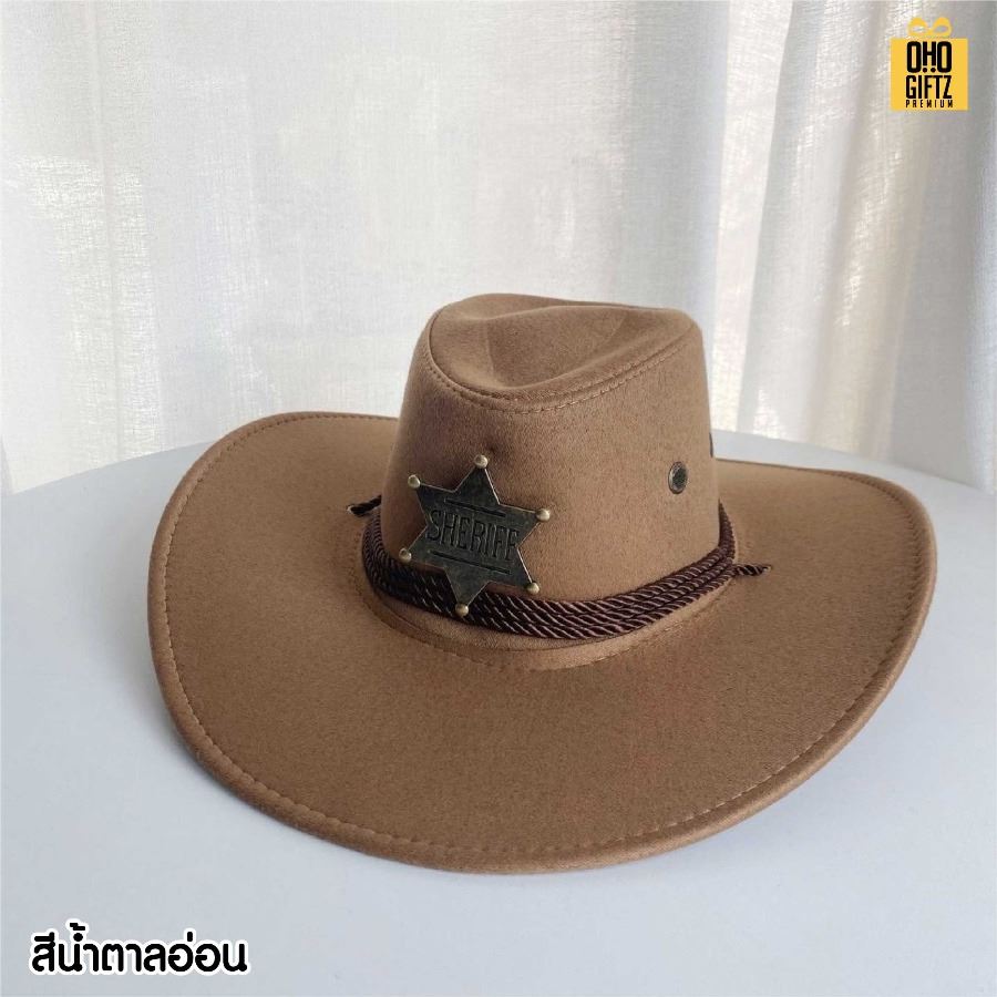 หมวกคาวบอยหนัง(เทียม)กลับ ราคาถูกสกรีนโลโก้ ทำเป็นของพรีเมี่ยม ของที่ระลึกได้