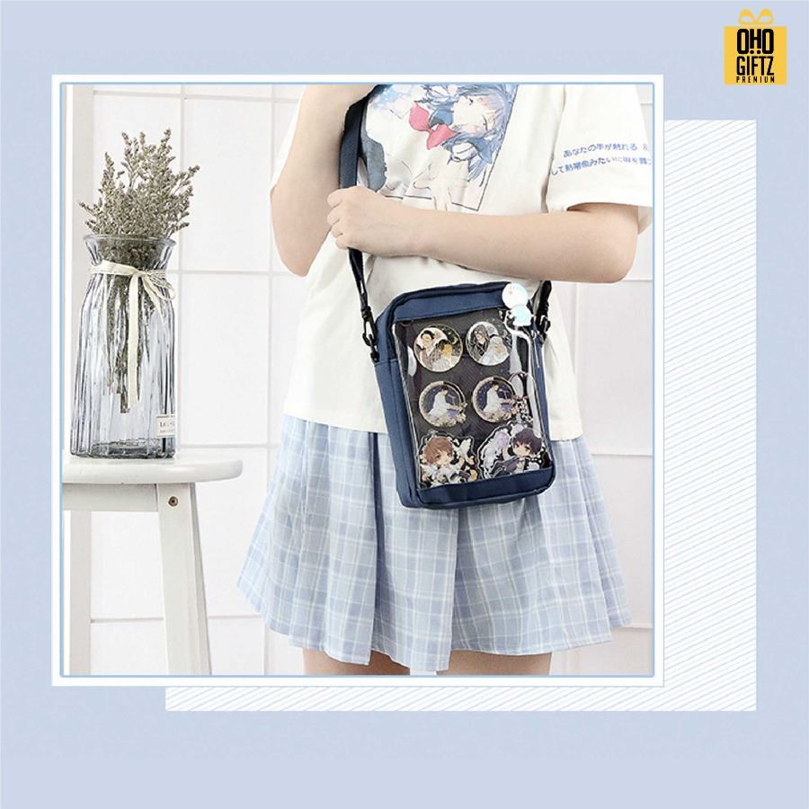 กระเป๋าสะพาย ด้านหน้า PVC สกรีนโลโก้ ทำเป็นของพรีเมี่ยมได้