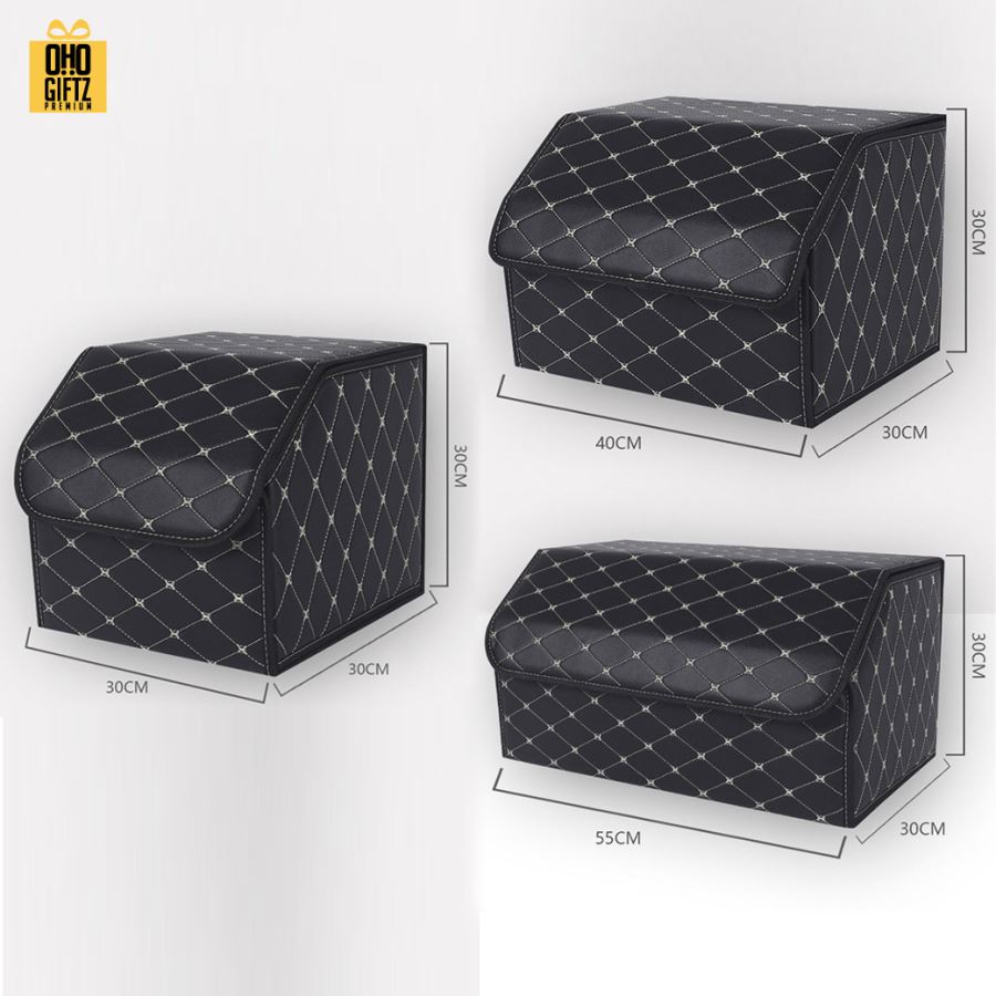 กล่องเก็บของหลังรถยนต์PU สกรีนโลโก้ ทำเป็นของพรีเมี่ยม 