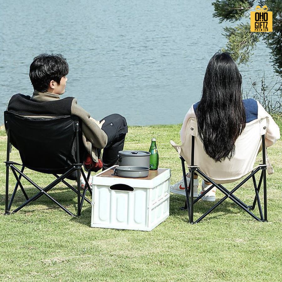 เก้าอี้ปิคนิคพับได้ทรงโค้งนั่งสบาย สกรีนชื่อ สกรีนโลโก้ ทำเป็นของพรีเมี่ยมได้