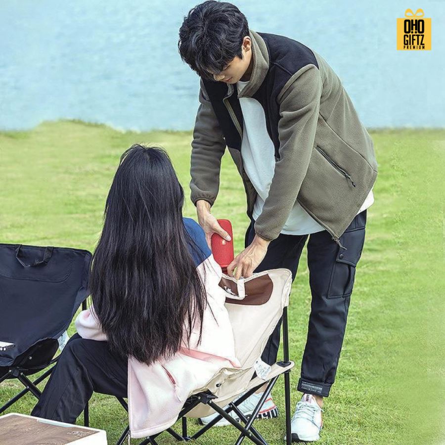 เก้าอี้ปิคนิคพับได้ทรงโค้งนั่งสบาย สกรีนชื่อ สกรีนโลโก้ ทำเป็นของพรีเมี่ยมได้