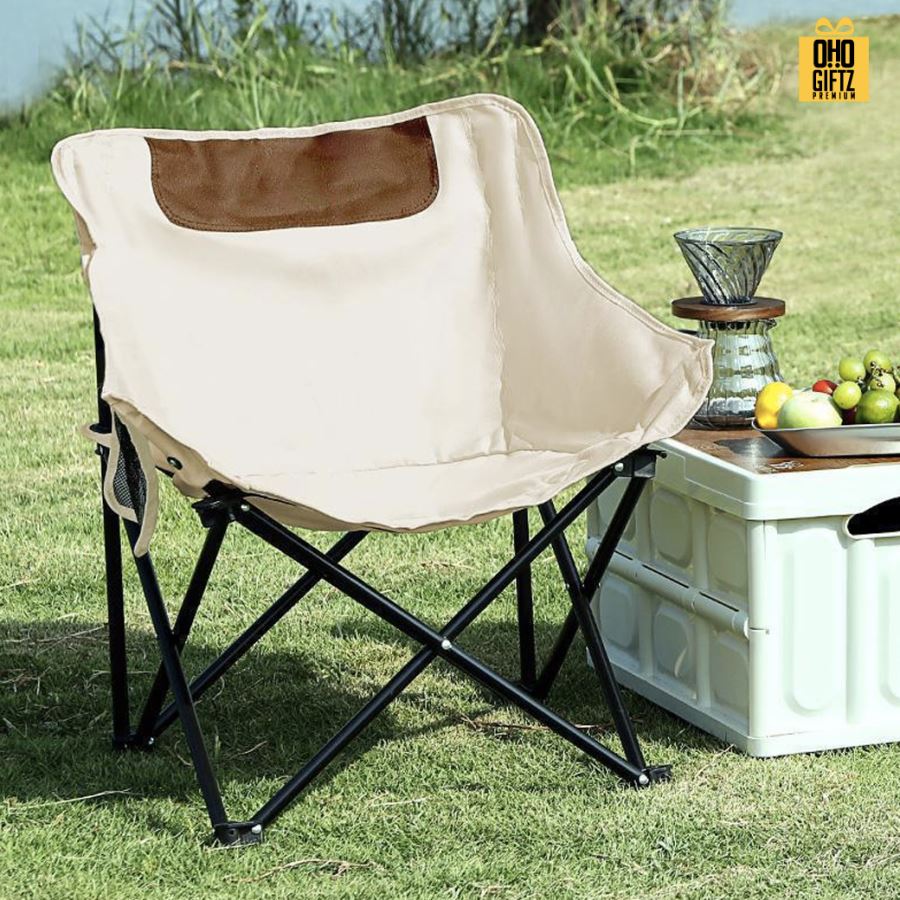 เก้าอี้ปิคนิคพับได้ทรงโค้งนั่งสบาย สกรีนชื่อ สกรีนโลโก้ ทำเป็นของพรีเมี่ยมได้