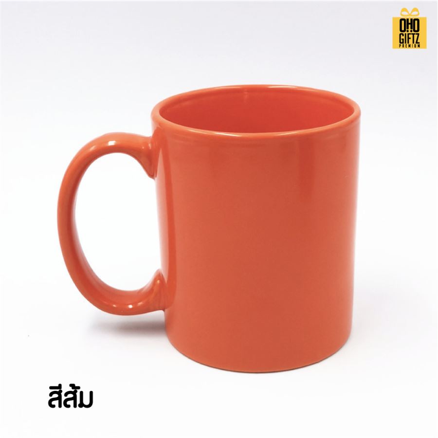 แก้วเซรามิคสีล้วนเคลือบเงา สกรีนชื่อ สกรีนโลโก้ ทำเป็นของพรีเมี่ยมได้