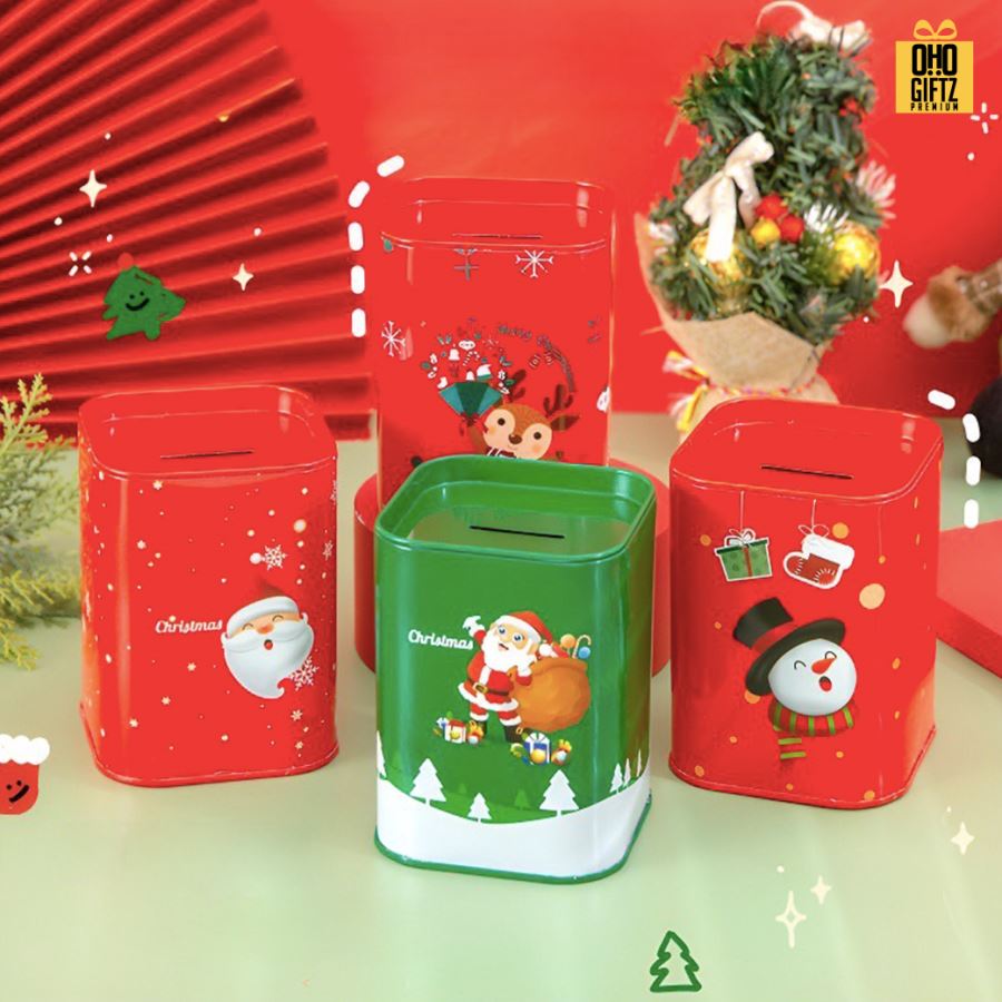 กระปุกออมสินกล่องโลหะน่ารัก สกรีนโลโก้ ทำเป็นของพรีเมี่ยม ของชำร่วยได้