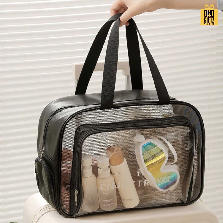 กระเป๋าเก็บของใช้ แยกช่องแห้งและเปียก สกรีนชื่อ สกรีนโลโก้ ทำเป็นของพรีเมี่ยมได้