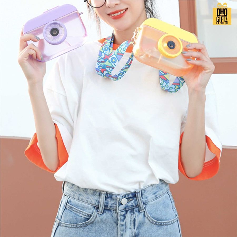 กระติกน้ำทรงกล้องถ่ายรูป สกรีนโลโก้ ทำเป็นของพรีเมี่ยมได้