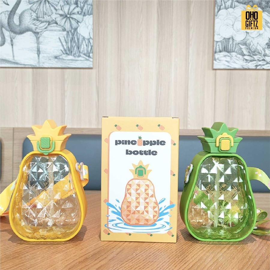 กระติกน้ำสัปปะรด สกรีนโลโก้ ทำเป็นของพรีเมี่ยมได้
