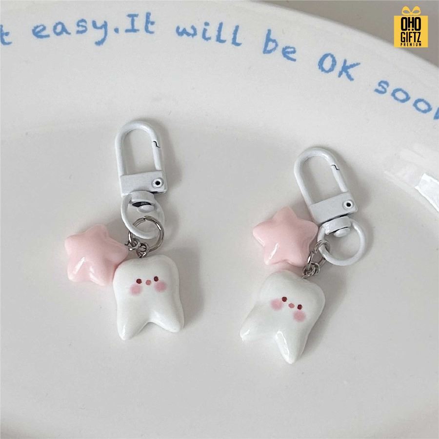 พวงกุญแจฟันน่ารัก สกรีนโลโก้ ทำเป็นของพรีเมี่ยม ของชำร่วยได้