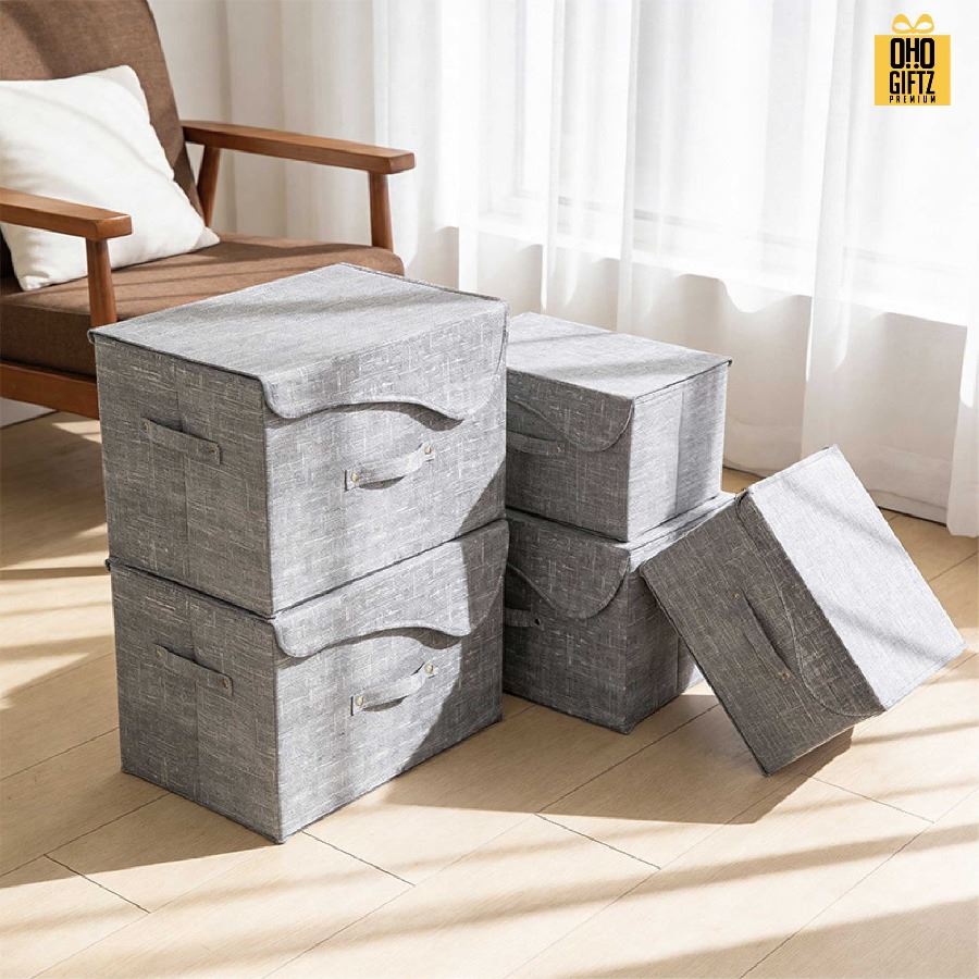 กล่องผ้าเก็บของ สกรีนโลโก้ ทำเป็นของพรีเมี่ยมได้