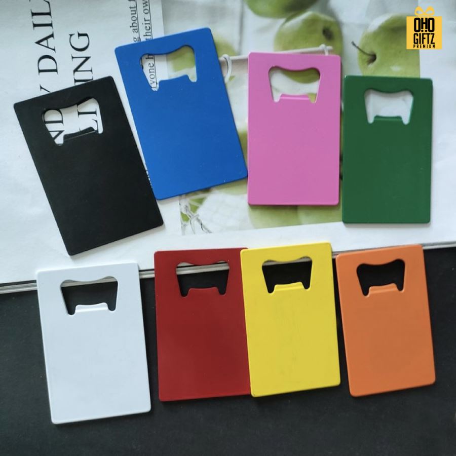 ที่เปิดขวดสแตนเลสแบบการ์ด สกรีนโลโก้  ทำเป็นของพรีเมี่ยมได้