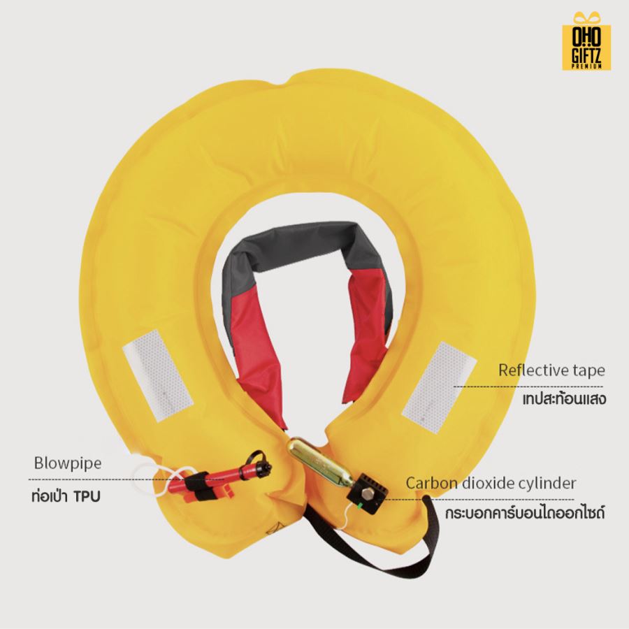 เข็มขัดชูชีพ พองลมอัตโนมัติ สกรีนโลโก้ ทำเป็นของพรีเมี่ยม ของชำร่วยได้ 