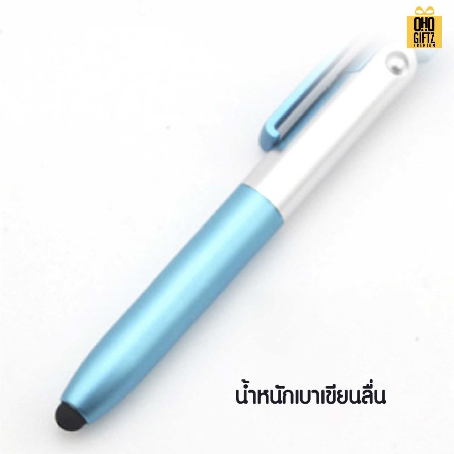 ปากกาลูกลื่นที่วางมือถือมีไฟ LED สกรีนชื่อ สกรีนโลโก้ ทำเป็นของพรีเมี่ยมได้