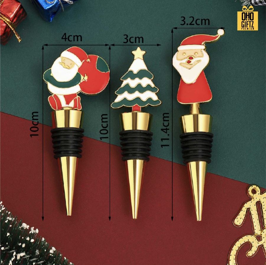 จุกปิดขวดไวน์คริสต์มาส สกรีนโลโก้ ทำเป็นของพรีเมี่ยมได้