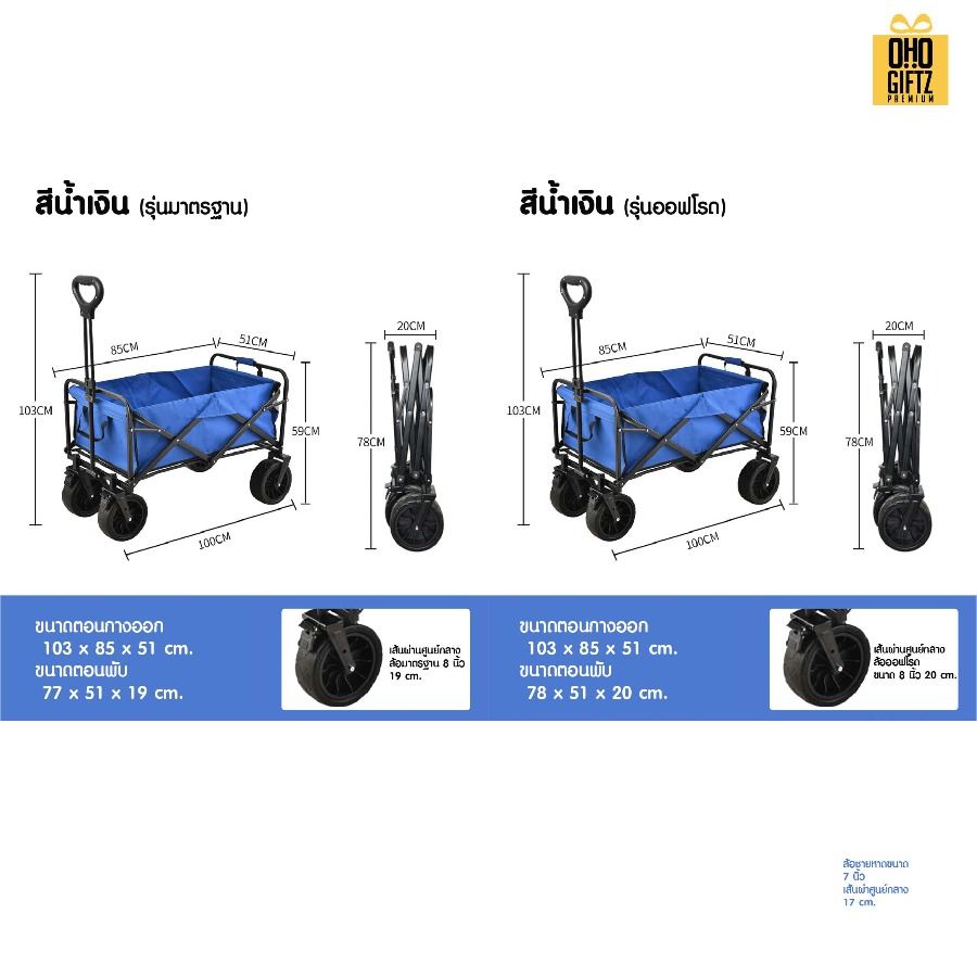 รถเข็นพับได้ สกรีนโลโก้ ทำเป็นของพรีเมี่ยมได้