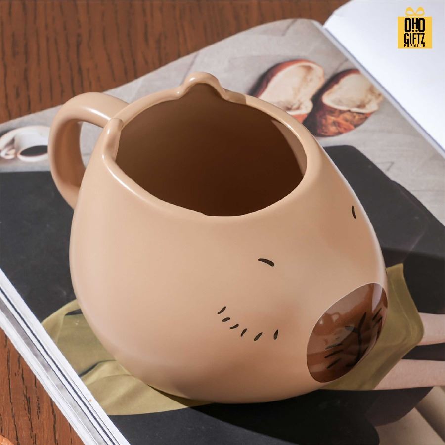 แก้วเซรามิคคาปิบาร่า สกรีนชื่อ สกรีนโลโก้ ทำเป็นของพรีเมี่ยมได้