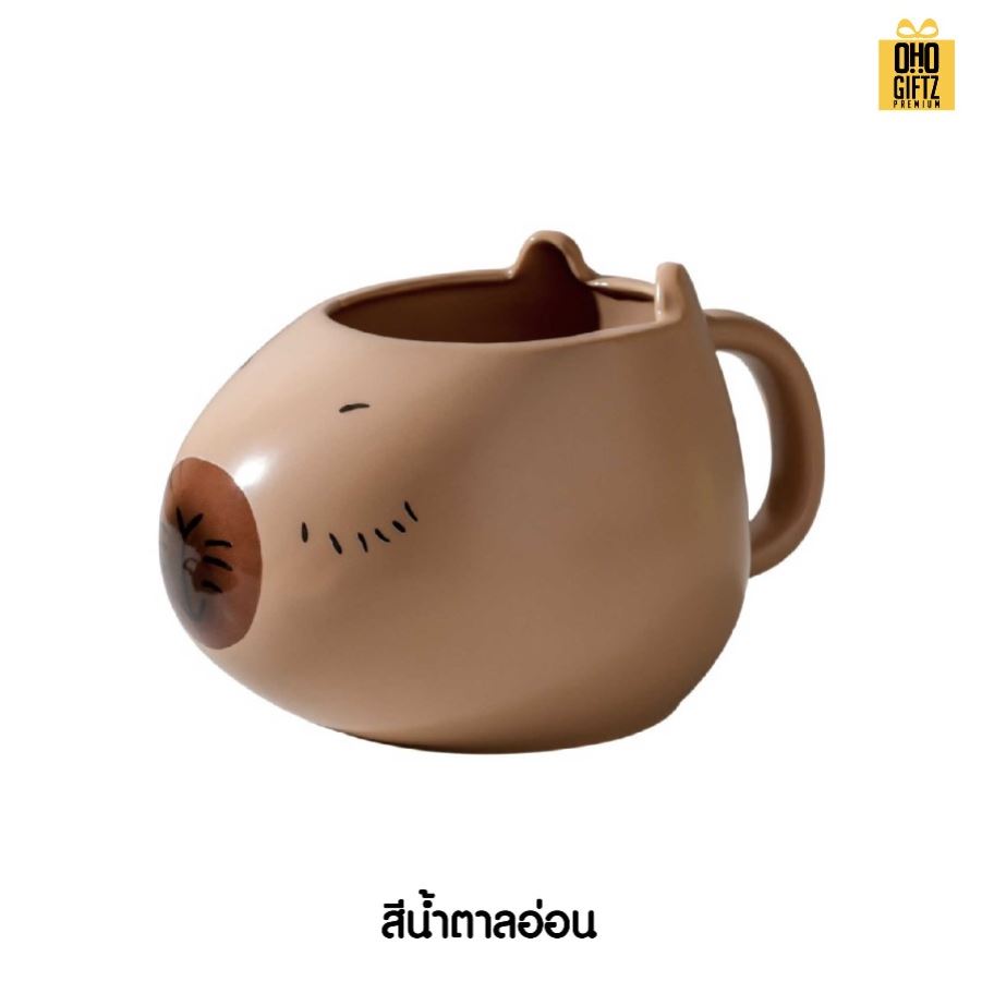 แก้วเซรามิคคาปิบาร่า สกรีนชื่อ สกรีนโลโก้ ทำเป็นของพรีเมี่ยมได้