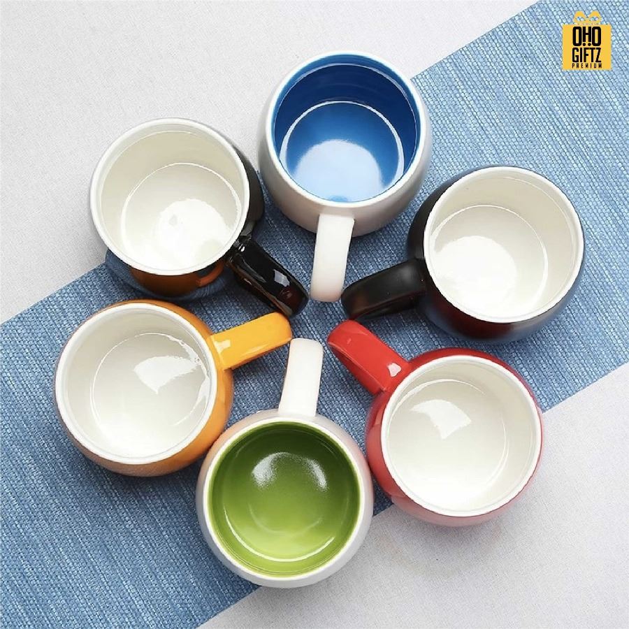 แก้วเซรามิคทรงถังไวน์ สกรีนชื่อ สกรีนโลโก้ ทำเป็นของพรีเมี่ยมได้