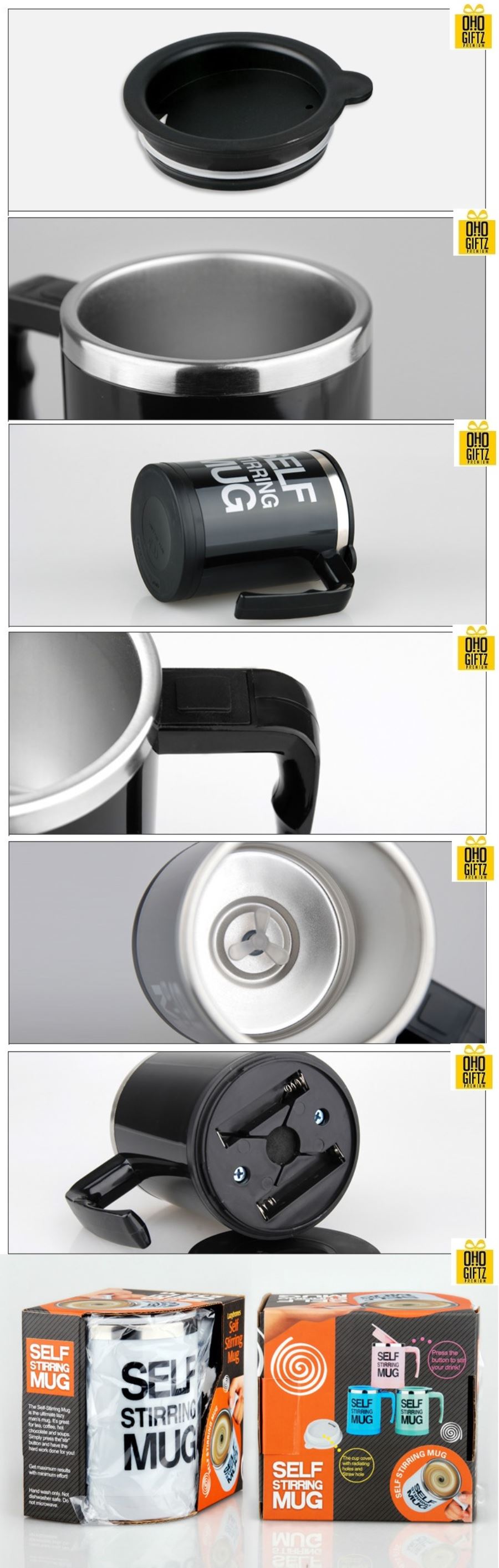 Auto Stirring Mug แก้วชงอัตโนมัติ 400 ml. สกรีนชื่อ,โลโก้ได้