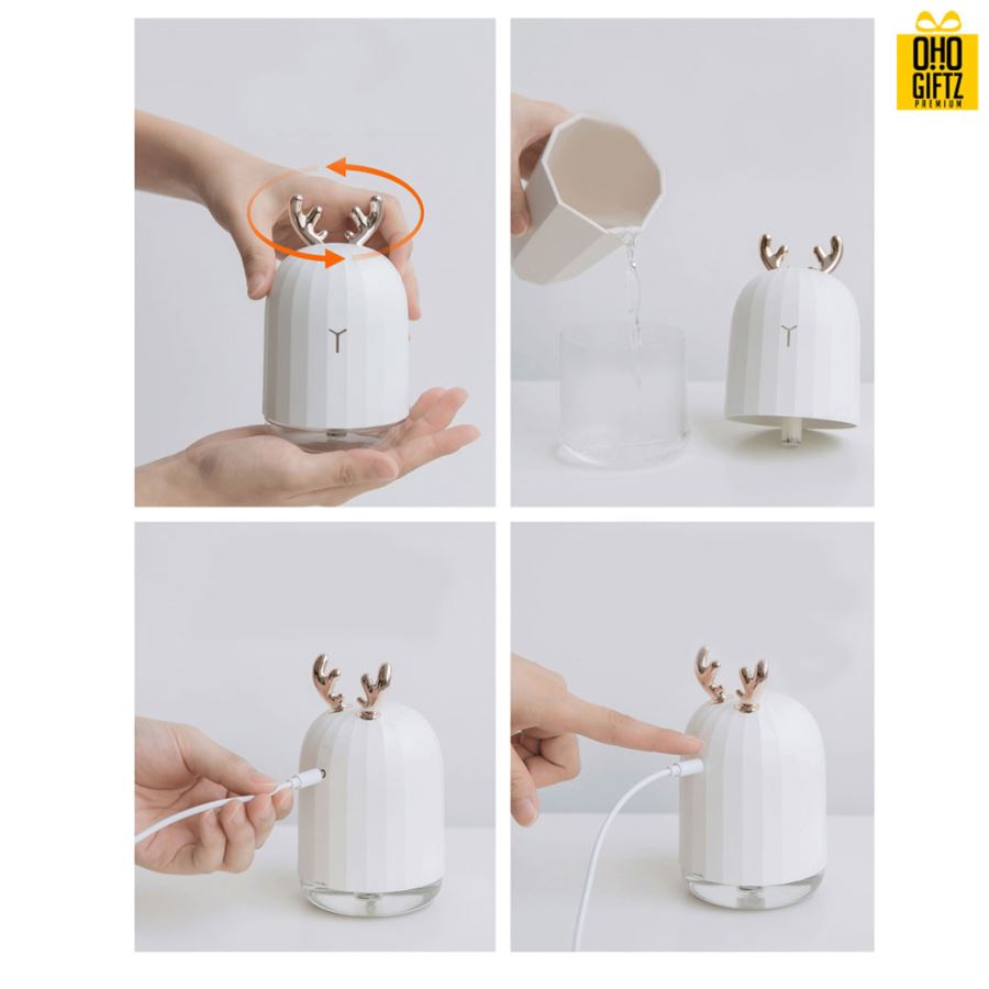 เครื่องทำความชื้นกวาง&กระต่ายขนาดจิ๋ว สกรีนโลโก้ ทำเป็นของพรีเมี่ยม