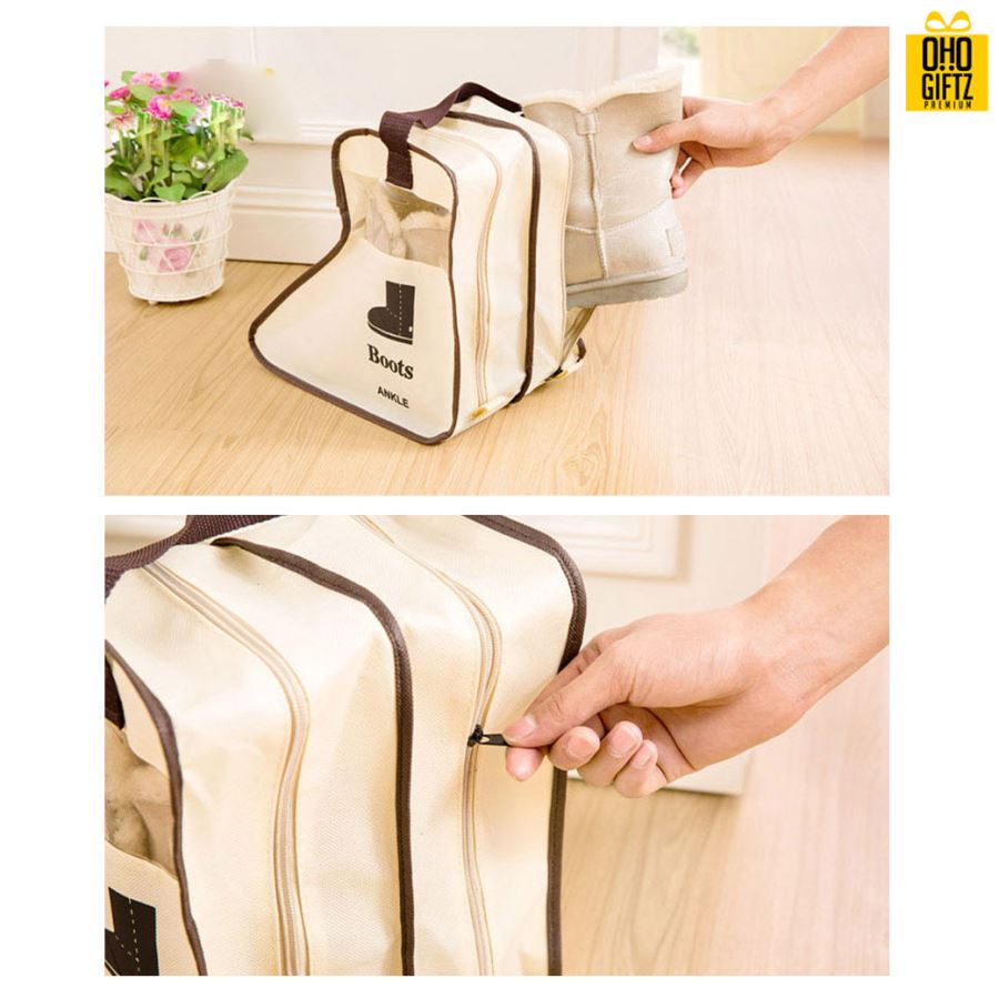 กระเป๋าเก็บรองเท้าบูทพร้อมหูหิ้ว สกรีนโลโก้ ทำเป็นของพรีเมี่ยม