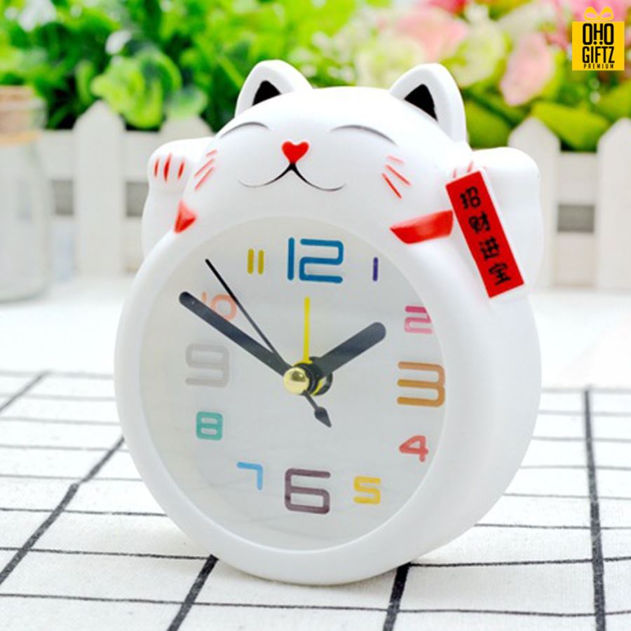 นาฬิกาแมวกวัก สกรีนโลโก้ ทำเป็นของพรีเมี่ยมได้