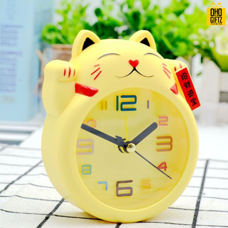 นาฬิกาแมวกวัก สกรีนโลโก้ ทำเป็นของพรีเมี่ยมได้