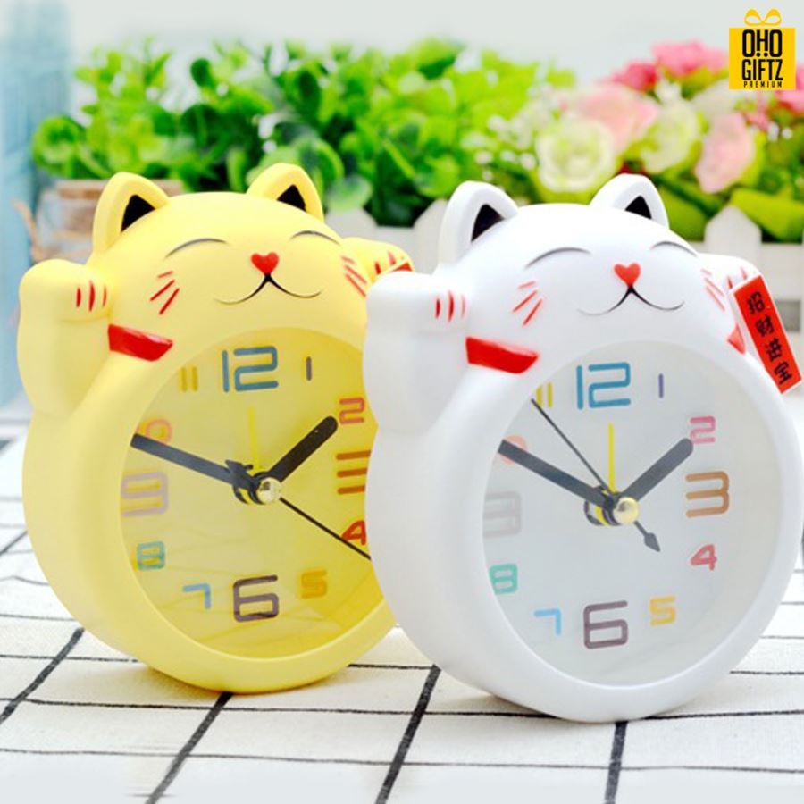 นาฬิกาแมวกวัก สกรีนโลโก้ ทำเป็นของพรีเมี่ยมได้