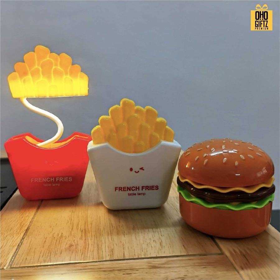 โคมไฟแฮมเบอร์เกอร์ เฟรนซ์ฟราย สกรีนโลโก้ ทำเป็นของพรีเมี่ยม ของที่ระลึกได้