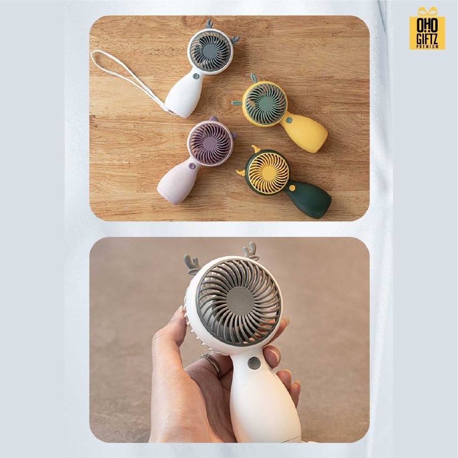 พัดลมมือถือมีเขาสัตว์ สกรีนโลโก้ ทำเป็นของพรีเมี่ยม